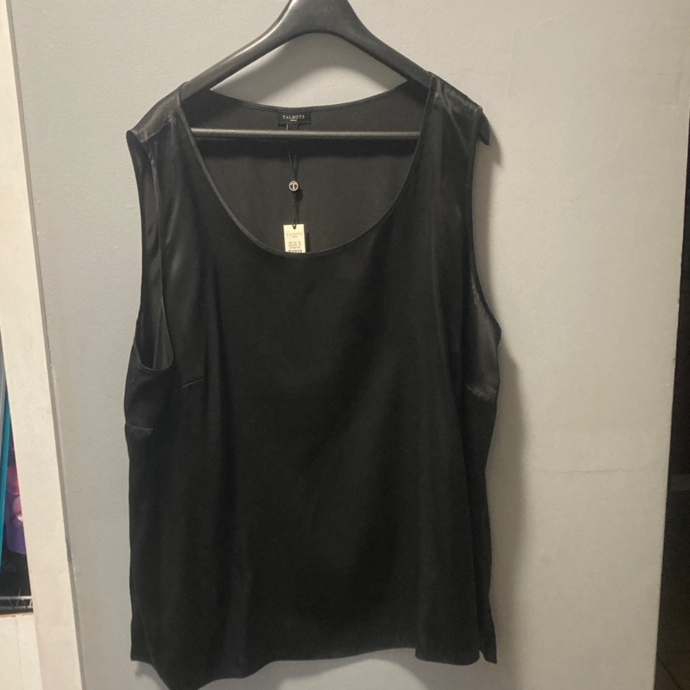 SKU #45 Talbots Black Silk scoop neck blouse NWTS